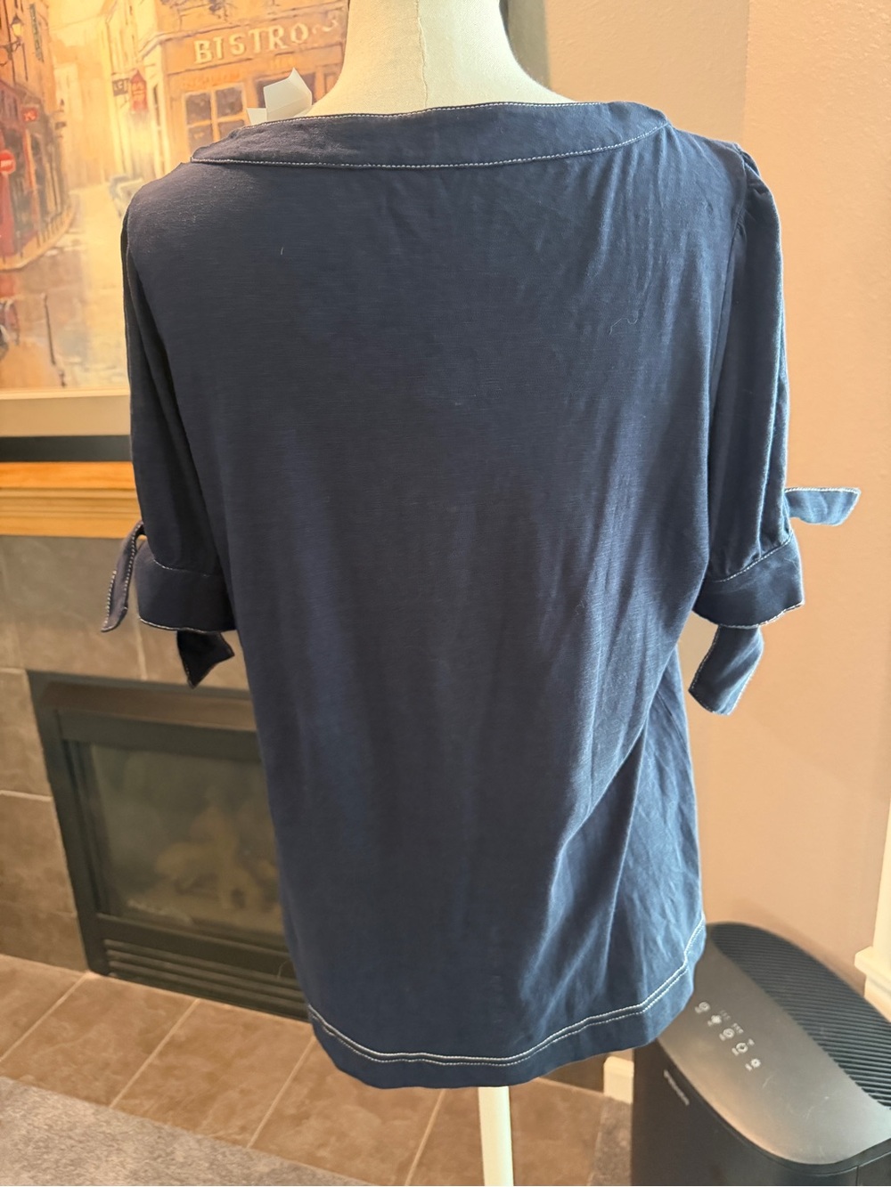 Loft Factory NWT Navy Loft Short Sleeve Scoop Neck Top - Picture 5 of 9